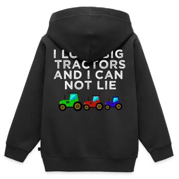 tractor love tractor - Kids Premium Organic Zip-up Hoodie - black - Back - AI Model Kid Male (0cm)