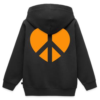 Peacezeichen Herz Frieden Harmonie Liebe Toleranz - Kinder Premium Organic Zip Hoodie - Schwarz - Hinten - AI Model Kid Male (0cm)
