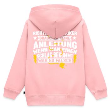 Elektriker Elektromeister Brauche keine Anleitung - Kinder Premium Organic Zip Hoodie - Rosa - Hinten - AI Model Kid Female (0cm)