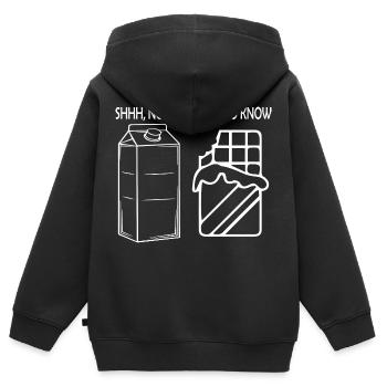 chocolat chocolat - Sweat Premium à capuche zippé enfant bio - noir - Dos - AI Model Kid Male (0cm)