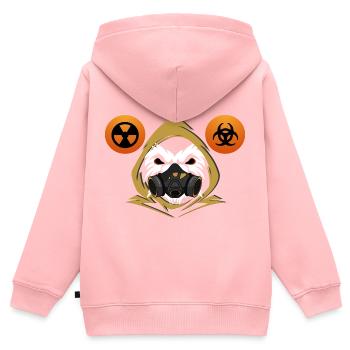 Geheimnisvolles Wesen mit Gasmaske - Kinder Premium Organic Zip Hoodie - Rosa - Hinten - AI Model Kid Female (0cm)