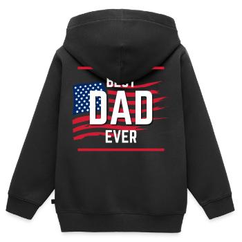 Bester Vater aller Zeiten - Kinder Premium Organic Zip Hoodie - Schwarz - Hinten - AI Model Kid Male (0cm)