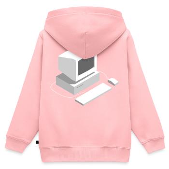 Retro Computer Gamer Lan Party Programmierer Spiel - Kinder Premium Organic Zip Hoodie - Rosa - Hinten - AI Model Kid Female (0cm)