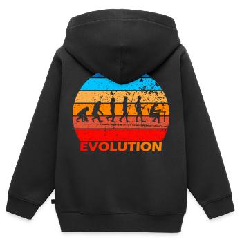Evolution de l’informatique informatique Informatique Computer Science Computer Nerds - Sweat Premium à capuche zippé enfant bio - noir - Dos - AI Model Kid Male (0cm)