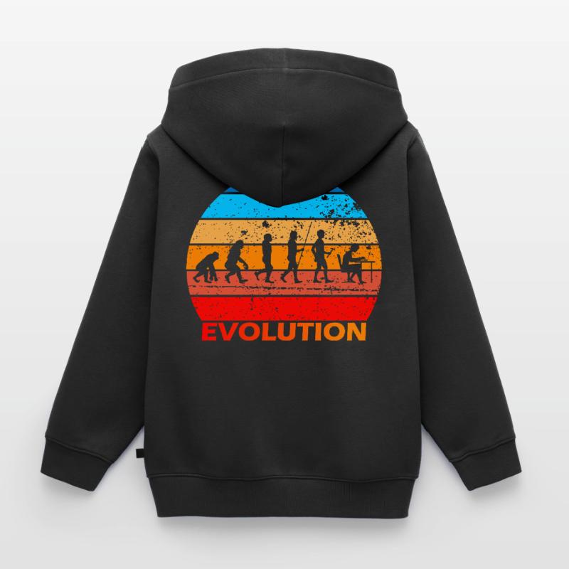 Evolution of IT EDP Computer Science Computer Nerds Kids Premium Organic Zip-up Hoodie