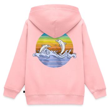Delphine - Kinder Premium Organic Zip Hoodie - Rosa - Hinten - AI Model Kid Female (0cm)