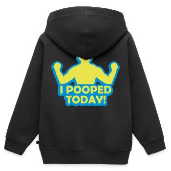 I pooped today Zitat - Kinder Premium Organic Zip Hoodie - Schwarz - Hinten - AI Model Kid Male (0cm)