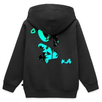 Osaka - Sweat Premium à capuche zippé enfant bio - noir - Dos - AI Model Kid Male (0cm)