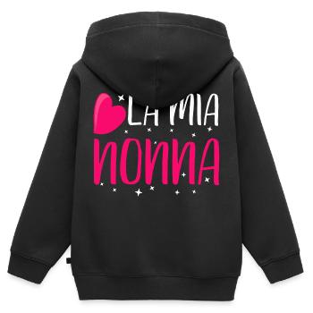 ich liebe meine Oma Geschenk Amo la mia donna - Kinder Premium Organic Zip Hoodie - Schwarz - Hinten - AI Model Kid Male (0cm)