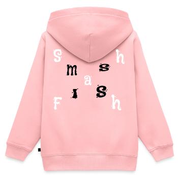Conception Smash Flash - Sweat Premium à capuche zippé enfant bio - rose - Dos - AI Model Kid Female (0cm)