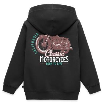 Biker, Motorradfahrer - Kinder Premium Organic Zip Hoodie - Schwarz - Hinten - AI Model Kid Male (0cm)