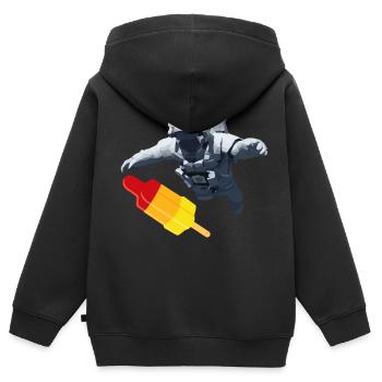 I almost got it - rocket vs astronaut - Kids Premium Organic Zip-up Hoodie - black - Back - AI Model Kid Male (0cm)