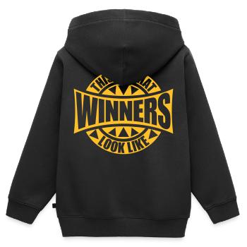 What Winners Look Like - Kinder Premium Organic Zip Hoodie - Schwarz - Hinten - AI Model Kid Male (0cm)