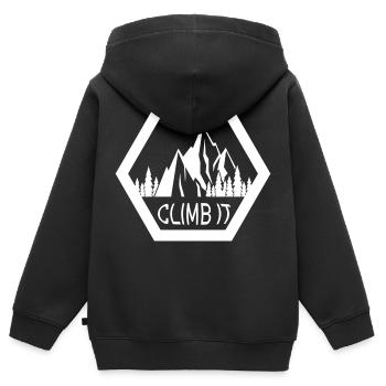 escalade - Sweat Premium à capuche zippé enfant bio - noir - Dos - AI Model Kid Male (0cm)