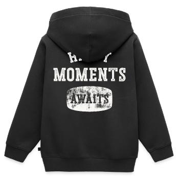 Glückliche Momente warten auf Sie. - Kinder Premium Organic Zip Hoodie - Schwarz - Hinten - AI Model Kid Male (0cm)