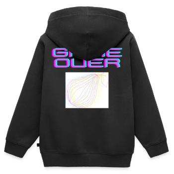 Game OVER - Kinder Premium Organic Zip Hoodie - Schwarz - Hinten - AI Model Kid Male (0cm)