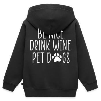citation de chien - Sweat Premium à capuche zippé enfant bio - noir - Dos - AI Model Kid Male (0cm)