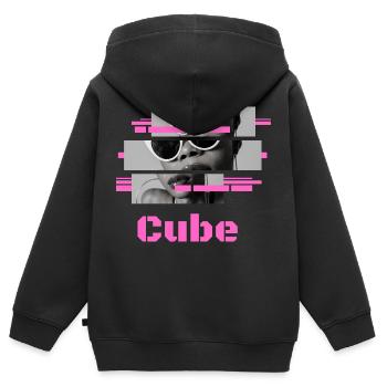 Sonnenbrille "Pink" Cube - Kinder Premium Organic Zip Hoodie - Schwarz - Hinten - AI Model Kid Male (0cm)