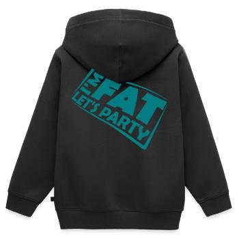 im fat lets party - Kinder Premium Organic Zip Hoodie - Schwarz - Hinten - AI Model Kid Male (0cm)