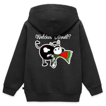 dirndl,welches dirndl,kuh, volksfest - Kinder Premium Organic Zip Hoodie - Schwarz - Hinten - AI Model Kid Male (0cm)