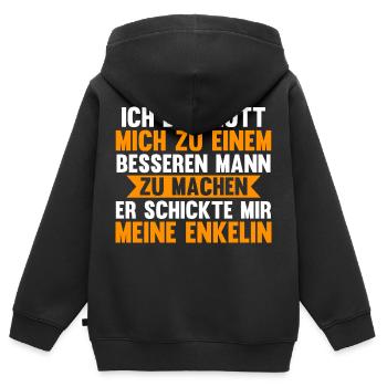 Großvater Großpapa Opi Opa - Kinder Premium Organic Zip Hoodie - Schwarz - Hinten - AI Model Kid Male (0cm)