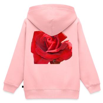 rote rose - Kinder Premium Organic Zip Hoodie - Rosa - Hinten - AI Model Kid Female (0cm)