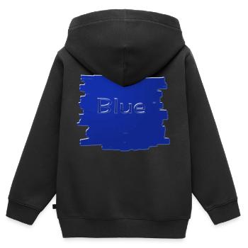 Blue - Kinder Premium Organic Zip Hoodie - Schwarz - Hinten - AI Model Kid Male (0cm)