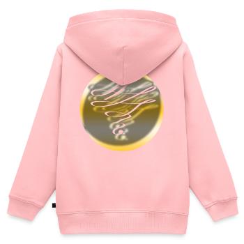 Ornement doré - Sweat Premium à capuche zippé enfant bio - rose - Dos - AI Model Kid Female (0cm)