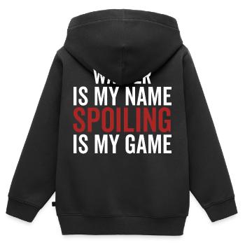Walter est mon nom Spoiling est mon jeu - Sweat Premium à capuche zippé enfant bio - noir - Dos - AI Model Kid Male (0cm)