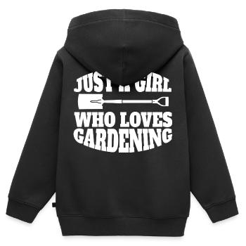 Gärtnerin Garten Mädchen Obstgarten Hobbygärtner - Kinder Premium Organic Zip Hoodie - Schwarz - Hinten - AI Model Kid Male (0cm)