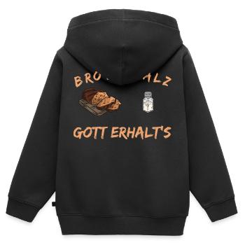Einzug Hausbau Brot & Salz Hausbauer Idee - Kinder Premium Organic Zip Hoodie - Schwarz - Hinten - AI Model Kid Male (0cm)