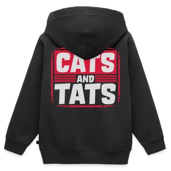 cats and tats Zitat - Kinder Premium Organic Zip Hoodie - Schwarz - Hinten - AI Model Kid Male (0cm)