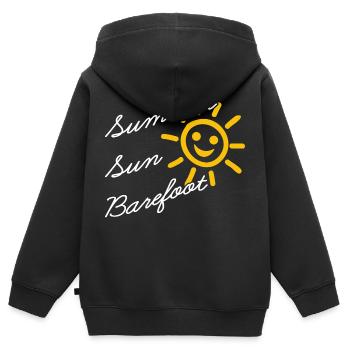Sommer Sonne Barfuss am Strand Urlaub Ferien - Kinder Premium Organic Zip Hoodie - Schwarz - Hinten - AI Model Kid Male (0cm)