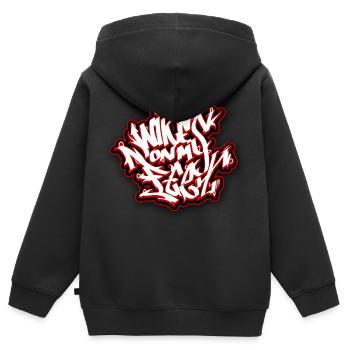 Graffiti Stile - Kinder Premium Organic Zip Hoodie - Schwarz - Hinten - AI Model Kid Male (0cm)