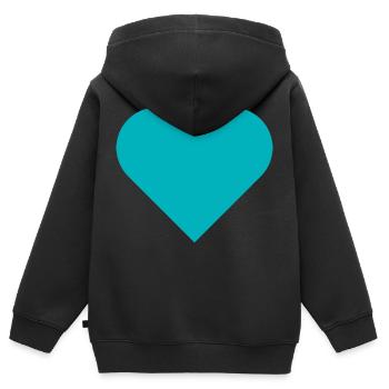 Ich liebe dich - Kinder Premium Organic Zip Hoodie - Schwarz - Hinten - AI Model Kid Male (0cm)