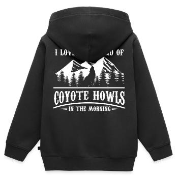 I love sound of coyote howls Design for a nature - Kinder Premium Organic Zip Hoodie - Schwarz - Hinten - AI Model Kid Male (0cm)