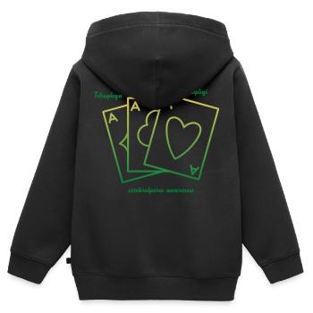Cp - Sous-groupes - Sweat Premium à capuche zippé enfant bio - noir - Dos - AI Model Kid Male (0cm)
