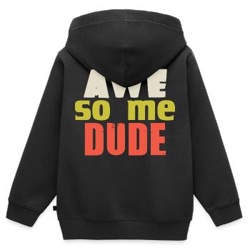 AWE SO ME MEC - Sweat Premium à capuche zippé enfant bio - noir - Dos - AI Model Kid Male (0cm)