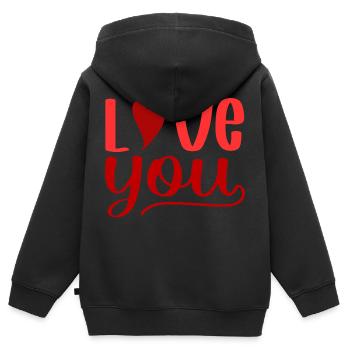 Love you - Kinder Premium Organic Zip Hoodie - Schwarz - Hinten - AI Model Kid Male (0cm)
