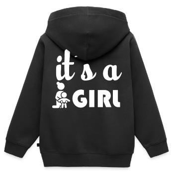 Schwangerschaft Babyparty Babyshower Boy Girl - Kinder Premium Organic Zip Hoodie - Schwarz - Hinten - AI Model Kid Male (0cm)