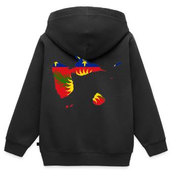 Carte de la guadeloupe - Sweat Premium à capuche zippé enfant bio - noir - Dos - AI Model Kid Male (0cm)