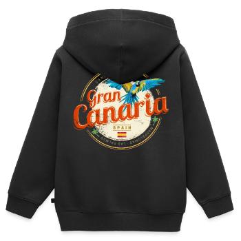 Grande Canarie Perroquet Îles Canaries Espagne - Sweat Premium à capuche zippé enfant bio - noir - Dos - AI Model Kid Male (0cm)