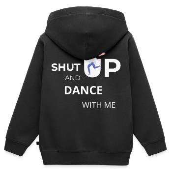 Halt die Klappe und tanze mit mir - Kinder Premium Organic Zip Hoodie - Schwarz - Hinten - AI Model Kid Male (0cm)