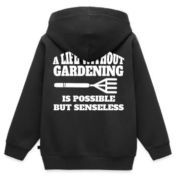 Hobbygärtner Gärtner Obstgarten Garten Geschenk - Kinder Premium Organic Zip Hoodie - Schwarz - Hinten - AI Model Kid Male (0cm)