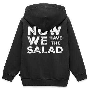 Maintenant, nous avons la salade - Sweat Premium à capuche zippé enfant bio - noir - Dos - AI Model Kid Male (0cm)