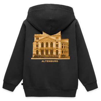 Théâtre d’Altenburg Thüringen Skatstadt - Sweat Premium à capuche zippé enfant bio - noir - Dos - AI Model Kid Male (0cm)