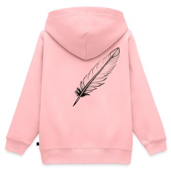 Eine Feder - Kinder Premium Organic Zip Hoodie - Rosa - Hinten - AI Model Kid Female (0cm)