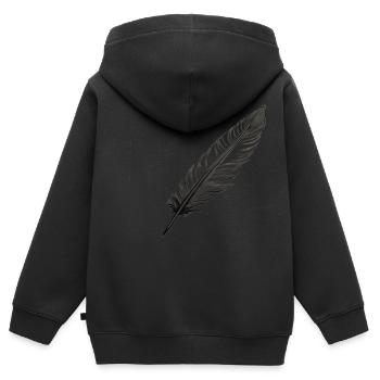 Eine Feder - Kinder Premium Organic Zip Hoodie - Schwarz - Hinten - AI Model Kid Male (0cm)
