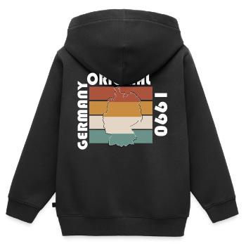 Deutschland Original - Kinder Premium Organic Zip Hoodie - Schwarz - Hinten - AI Model Kid Male (0cm)