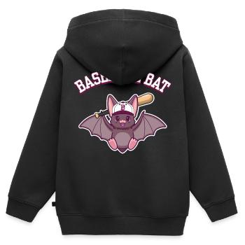 Funny Baseball Bat Pun - Kids Premium Organic Zip-up Hoodie - black - Back - AI Model Kid Male (0cm)